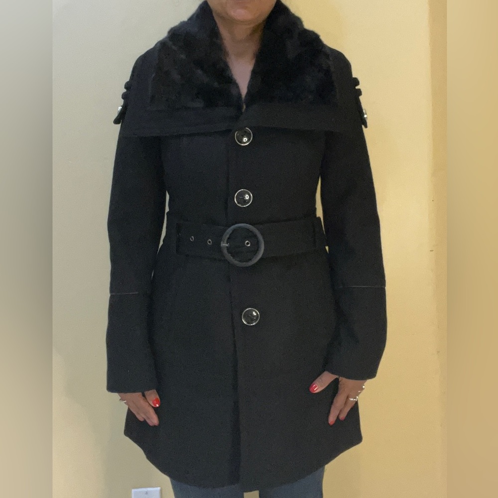 Warm Black Fur Coat, Size S